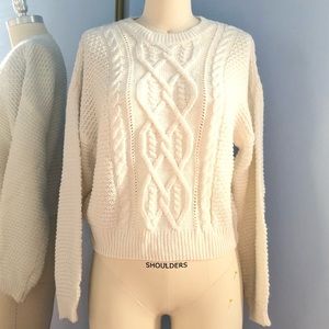 H&M Knit Sweater, White, Medium